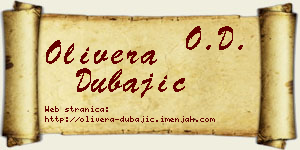 Olivera Dubajić vizit kartica